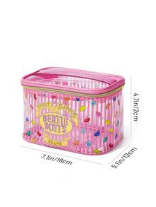 HARRY POTTER X SHEIN Large Capacity Cylindrical Cosmetic Bag, Zipper Closure Design, Spacious Interior, Suitable For Storing Makeup, Skincare And Toiletries, Ideal For Travel & Business Trips - Multicolor - View 6