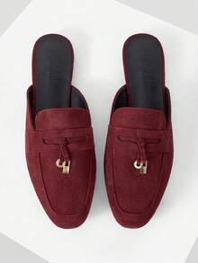 MOTF PREMIUM COMFORTABLE MINIMALIST ROUND TOE WOMEN FLAT SHOES FOR CHRISTMAS - Dark burgundy - View 1