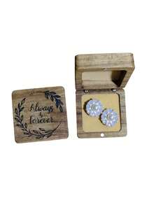 1pc Square Shaped Wooden Ring Box For Wedding Proposal Sun Travel Cool Back To School Christmas Gift Idea Must Haves - Walnut - View 13