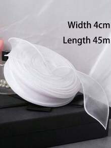 White Chiffon Sheer Ribbon For Gift Wrapping Wedding Bouquet DIY Crafts Home Decor Party Supplies Elegant Packaging Satin Glossy Translucent Luxe Bow Material Sash Wedding Decor Gift Wrap Ribbon Holiday Wrapping Party Favor Decor Bow Making Supplies - White - View 14