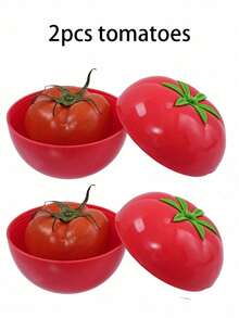 1pc/2pcs/5pcs/6pcs Reusable Vegetable/Fruit Fresh-Keeping Boxes, Lemon/Onion/Garlic/Bell Pepper/Apple/Tomato Storage Containers, Refrigerator Kitchen Utensil Cabinet Organizer,Perfect For Holiday Parties Camping Family And Leftover Food Preservation - Multicolor - View 27