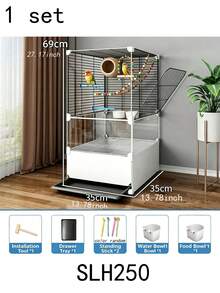 Mobile Bird Cage With Fecal Tray, Assembled Iron Breathable Mesh Cage, Easy To Clean Pet Bird Villa - Assembly Type - View 12