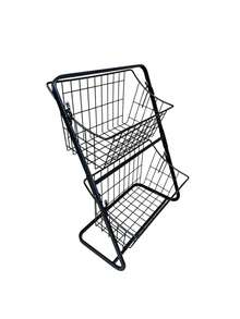 1pc 2-Tier Iron Cradle Perfume Display Rack, Large Capacity Desktop Cosmetic Storage Organizer, Elegant Vanity & Bathroom Sundry Holder, Black & White - Multicolor - View 8