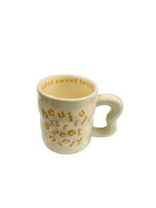 A 350Ml Ceramic Coffee Mug With Personalized English Lettering, Suitable For Adults And Children. - Multicolor - View 11