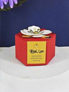 10 piezas Cajas de embalaje de regalo hexagonales de varios colores delicadas con tarjetas de agradecimiento, accesorios de flores de papel, cajas de regalo para bodas, compromisos, cumpleaños, inauguración de casa, fiestas de vacaciones, banquetes y embalaje de regalos en general - Multicolor - Ver 13