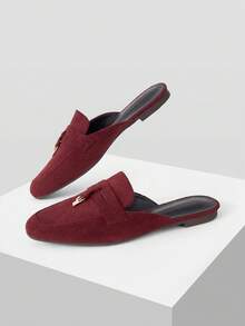 MOTF PREMIUM COMFORTABLE MINIMALIST ROUND TOE WOMEN FLAT SHOES FOR CHRISTMAS - Dark burgundy - View 9