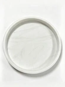 Dresser Tray, Silicone Round Tray, Decorative Storage Organizer Rack, Suitable For Bathrooms, Toilet Tanks, Bedrooms And Kitchen Countertops. It Can Store Jewelry, Candles, Lotion Bottles, Cosmetics And More, Marble‑White - Round marble - View 5