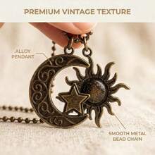 Bộ 4-Piece/2-Piece dây kéo quạt trần thiết kế mặt trời và mặt trăng, dây kéo pha lê phong cách Bohemian kèm đầu nối, dây nối dài trang trí quạt trần đèn 12 inch - Mặt trời + Mặt trăng - Xem 5