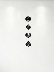 1pc Black Popular Poker Card Mirror Wall Sticker, Living Room, Bedroom Decoration, Sofa, TV Background Wall Decoration, Three-Dimensional Wall Sticker - one-size - View 14
