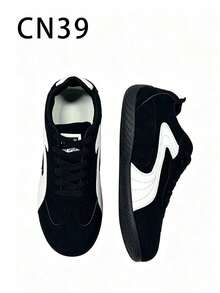 New Women's Black Lightweight And Comfortable Flat Sports Casual Sneakers - Black - View 16