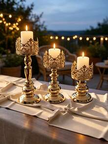 Vintage European Crown Candle Holder, Electroplated Iron Candlestick, Aromatherapy Candle Tray Decor Ornament, Tabletop Candle Container For Home Decor - Multicolor 4 - View 10