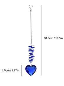 Heart Crystal Prism Suncatcher, Crystal Hanging Ornament For Living Room, Garden Window Decor - multicolor - View 3