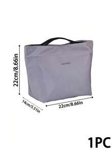 Haus Hana 1PC Insulated Lunch Tote Bag, Polyester Fabric Minimalist Solid Color, Thermal Heat Preservation Large Capacity Handheld Meal Container Pouch, Stylish Daily Carry Accessory, For Office Workers Students Commuting Picnic Outdoor Gathering - Multicolor - View 16