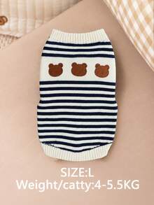 PETSIN Cat/Dog Pet Winter Striped Sweater Warm And Cute Knitted Sweater Knitted Sweater Super Cute Bear Pattern - Multicolor - View 11