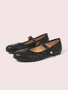 CUCCOO DOLLMOD Diamond Pearl Mary Jane Shoes, Faux Pearl Decorative Buckle Fall Shoes - Black - View 2