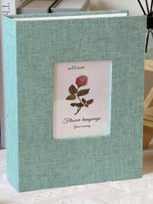SHEIN Linen Cover Flowers Photo Album With Display Window: Modern Simplicity, Holds 200 Photos, Photo Frame Perfect For Family Memories And Gifts Easter Home Decor Wedding Decor - Multicolor - View 11