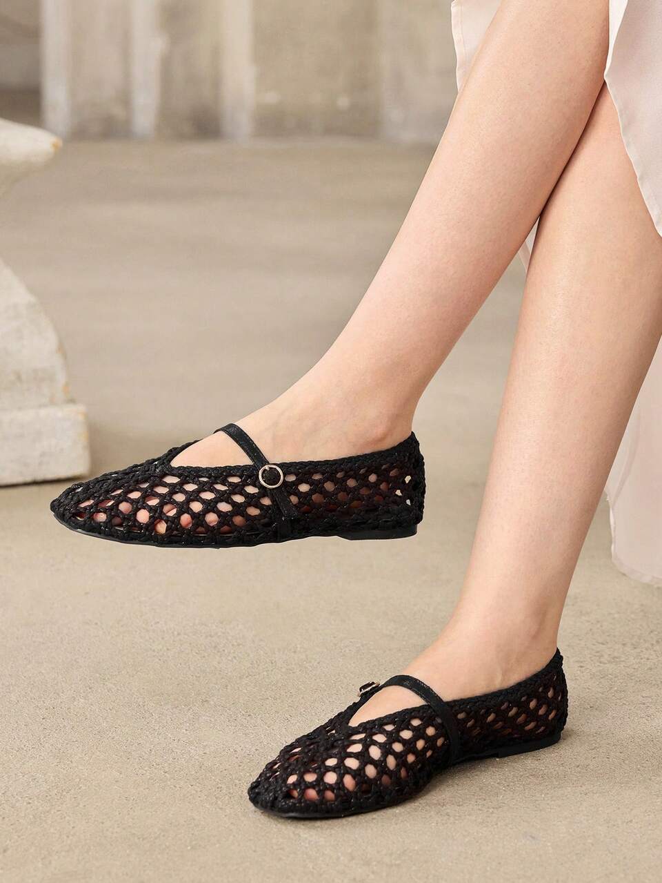 MOTF WOMEN'S WOVEN BOW DECOR WHITE FLATS FOR CHRISTMAS SPRING SHOES FALL SHOES