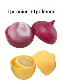 1pc/2pcs/5pcs/6pcs Reusable Vegetable/Fruit Fresh-Keeping Boxes, Lemon/Onion/Garlic/Bell Pepper/Apple/Tomato Storage Containers, Refrigerator Kitchen Utensil Cabinet Organizer,Perfect For Holiday Parties Camping Family And Leftover Food Preservation - Multicolor - View 26