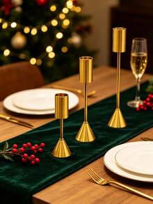 Vintage European Style Copper Candle Holder, Wedding Candlestick Decor, Creative Tabletop Ornament For Living Room, Photography Prop & Party Decoration - Multicolor 2 - View 9