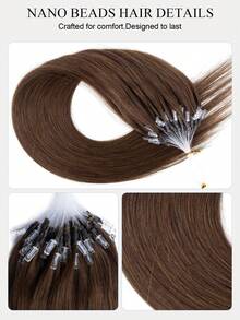 12-22 Inch Micro Loop Hair Extensions Human Hair,Color S04,Chocolate Brown,Premium Healthy Remy Hair,Invisible Micro Ring Beads With Fishing Line,No Glue Needed,Easy Wear,Thick Volume For Thin Hair, Easy To Style,For Salon & Daily Wear For All Women - S04 - View 6