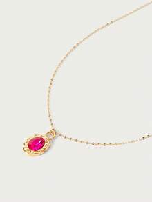 Glisma 18K Glass Diamond Necklace - Gold - View 8
