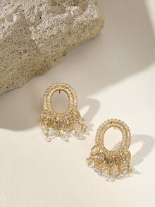 Opalesca 18k Gold-Plated New Super Flash Fringed Earrings Women's Fashion Light Luxury High-End Earrings - Yellow Gold - View 4