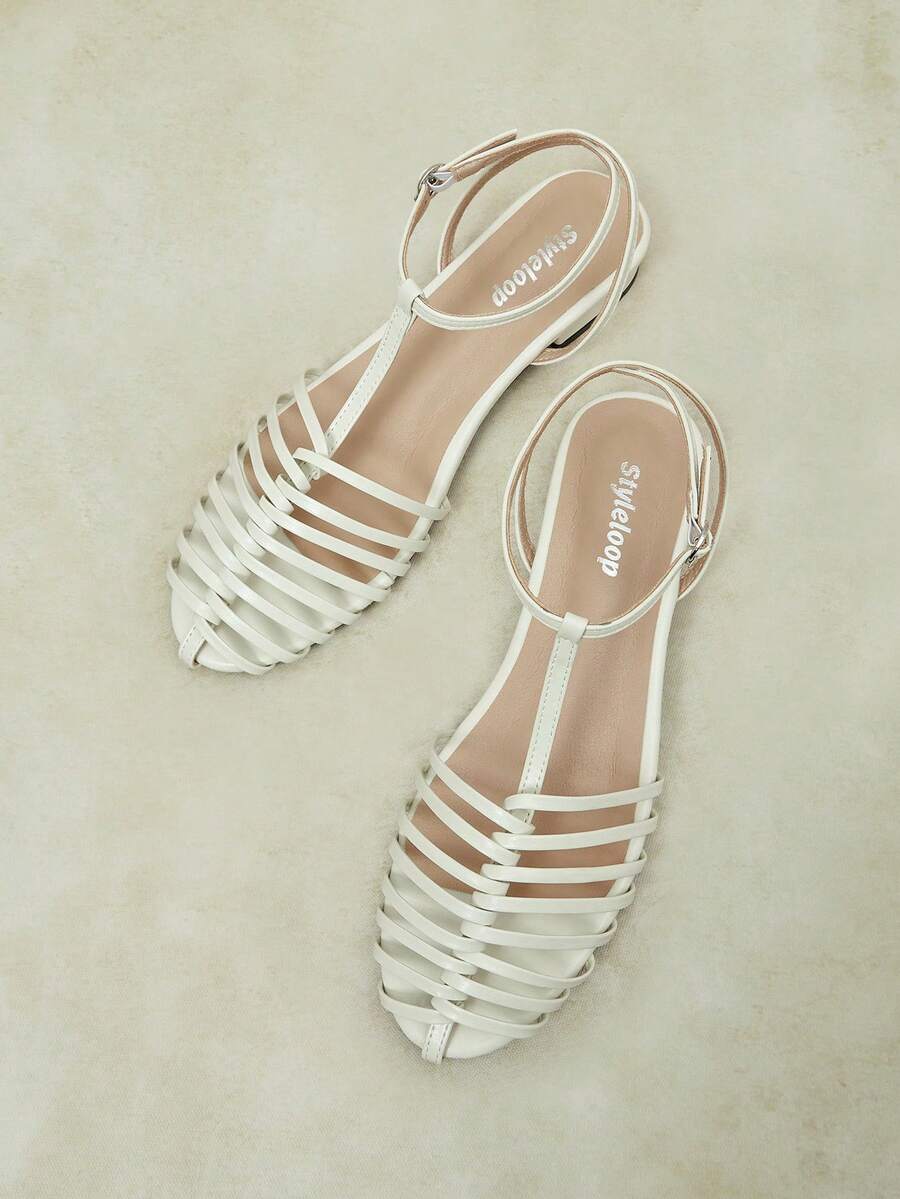 Styleloop Sandal Wanita 2026 dengan Tali, Serbaguna untuk Musim Panas, Sandal Terbuka dengan Tali, Sepatu Nyaman. - Krem - View 1
