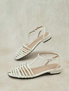 Styleloop Sandal Wanita 2026 dengan Tali, Serbaguna untuk Musim Panas, Sandal Terbuka dengan Tali, Sepatu Nyaman. - Krem - View 6