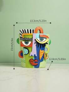 Brutalist Abstract Beauty Face Planter, Large Caliber Head Plant Pot, Creative Resin Flower Pot For Courtyard, Outdoor, Balcony, Greenery & Succulent, Unique Home Garden Decor - A - View 9