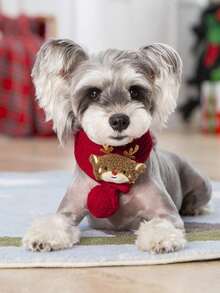 PETSIN 1PC Knitted Christmas Pet Scarf, New Year Festive Neck Decor Accessory For Cats And Dogs - Multicolor - View 11