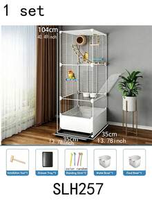 Mobile Bird Cage With Fecal Tray, Assembled Iron Breathable Mesh Cage, Easy To Clean Pet Bird Villa - Assembly Type - View 7