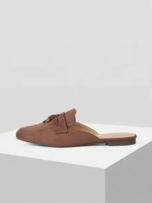 MOTF PREMIUM COMFORTABLE MINIMALIST ROUND TOE WOMEN FLAT SHOES FOR CHRISTMAS - Chocolate Brown - View 3