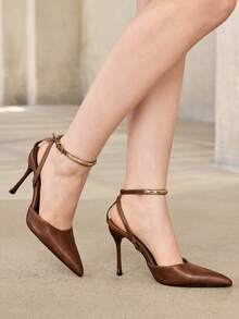 MOTF WOMEN'S POINTED TOES WITH HIGH HEELS ARE SUITABLE FOR DAILY WEAR AT WORKPLACE DATING PARTIES - Brown - View 7