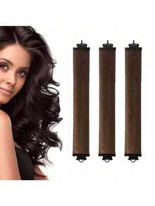 1/3PCS Heatless Curling Iron Set, Satin Material Rollers, Flexible Metal Accessories, High Elasticity, Sleep Foam Sponge Heatless Curling Iron, Large Wave Hair Ring Set, Lazy Curling Iron, Suitable For Sleep, Creating Relaxed And Natural Loose Curls - multicolor - View 22