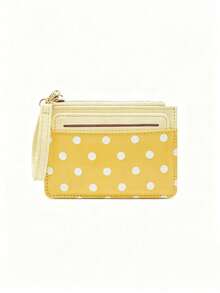 Haus Hana Polka Dot Multi-Card Slot Mini Wallet, Japanese Korean Style Solid Cute Card Holder, Luxury Coin Purse - Multicolor - View 10