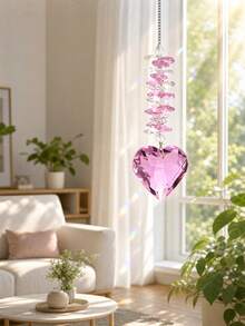 Heart Crystal Prism Suncatcher, Crystal Hanging Ornament For Living Room, Garden Window Decor - multicolor - View 2