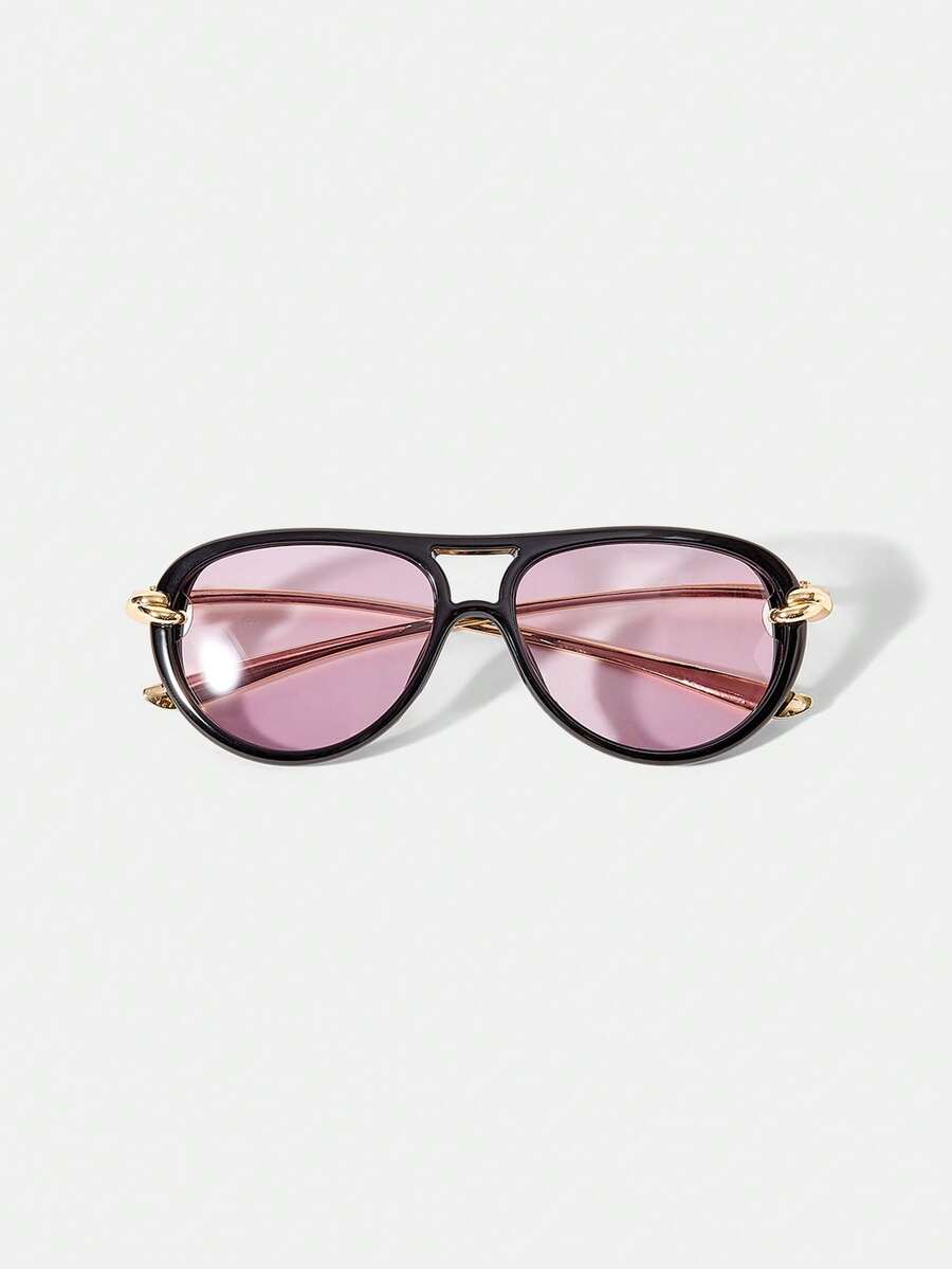 MOTF PREMIUM LIGHT LUXURY RETRO SUNGLASSES, LAZY RETRO SUNGLASSES, VERSATILE SUNGLASSES FOR DAILY COMMUTING, RETRO PILOT METAL GLASSES LEGS. - Purple - View 2