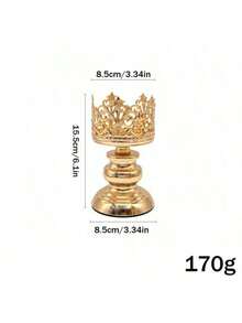 Vintage European Crown Candle Holder, Electroplated Iron Candlestick, Aromatherapy Candle Tray Decor Ornament, Tabletop Candle Container For Home Decor - Multicolor 4 - View 16