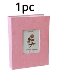 SHEIN Linen Cover Flowers Photo Album With Display Window: Modern Simplicity, Holds 200 Photos, Photo Frame Perfect For Family Memories And Gifts Easter Home Decor Wedding Decor - Multicolor - View 19