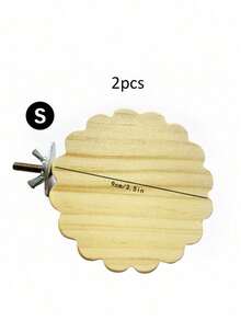 1/2pcs Wood Flower Shaped Perch Platform, Suitable For Parrots & Hamsters Climbing & Jumping Stage, Bird Cage Accessories, All Season - Apricot - View 14