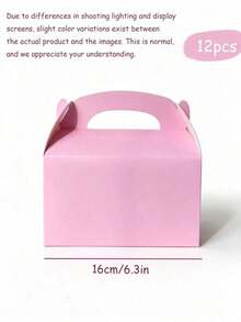 12/1pc Macaron Rainbow Solid Color Handheld Horn Candy Box With Handle, Party Gift Paper Box, Birthday Party, Wedding And Anniversary Gift Box, Baking Cake Takeout Box, Holiday Candy, Cookie And Pastry Packaging Box - Multicolor - View 7
