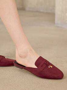 MOTF PREMIUM COMFORTABLE MINIMALIST ROUND TOE WOMEN FLAT SHOES FOR CHRISTMAS - Dark burgundy - View 6