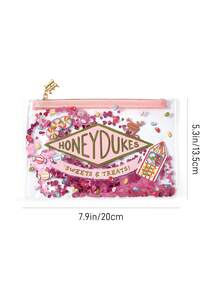 HARRY POTTER X SHEIN 1 Pc Cartoon Character Printed Transparent PVC Lightweight Cosmetic Bag With Sequin Decor, Suitable For Cosmetics, Stationery, Daily Essentials & Digital Gadgets, Ideal For Commuting, School And Travel, All Ages Available - Clear - View 6