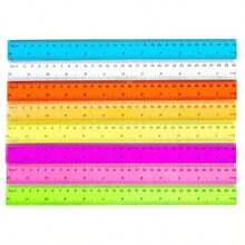 5pcspcs Random Color 30cm Plastic Ruler, Advertising Ruler With Straight Edge, Dual Bevel, Dual Scale, Clear And Vivid Markings, Rulers, Back To School - Multicolor - View 4