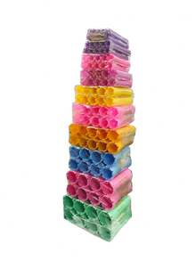 94-Piece Random Color Plastic Cold Perm Curling Rod Set, Japanese Style Professional Salon Hair Curling Rods, Hair Styling Tools, Elastic Perm Rubber Bands, Heatless Curls, Women'S Hair Accessories, 10 Sizes - Multicolor - View 10