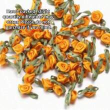 Mini Handmade Roses Flower Artificial Satin Ribbon Rosettes Fabric Appliques For Wedding Decoration Craft Sewing Accessories - Multicolor - View 37