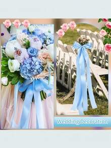 25 Yards 2cm Width Ribbon Satin Rose Flower RibbonFor Wedding Gift Wrapping Decoration DIY Crafts, - Multicolor - View 3