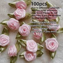 Mini Handmade Roses Flower Artificial Satin Ribbon Rosettes Fabric Appliques For Wedding Decoration Craft Sewing Accessories - Multicolor - View 20