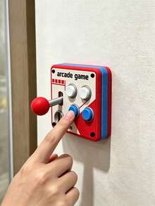 1 pieza Panel de interruptor de joystick de arcade retro impreso en 3D, botón estéreo, interruptor auxiliar, pegatina de control para decoración de placa de pared 86 - panel de interruptores - Ver 4