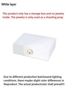 1Pc Large-Capacity 3-Tier PU Leather Lockable Jewelry Box, Soft Lining Anti-Scratch Portable Drawer Organizer For Rings, Earrings, Necklaces & Watches, Elegant Vanity Storage Case, Ideal For Home Dresser, Holiday, Wedding & Housewarming Gift Supplies - multicolor - View 18
